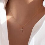 Sweet Bezel Cross Necklace