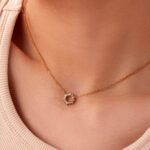 Scallop CZ Circle Necklace