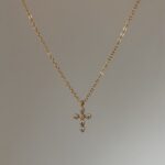 Mini Bezel Cross Necklace
