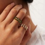 Frond CZ ring (Adjustable)