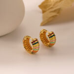 Rainbow Ribbed Hoops