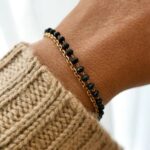 Faceted Black Beaded Bracelet