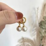 Pearl Hoops - Faux Pearls