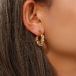 Twist Crystal Hoops