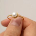 Scalloped Pearl Ring