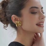 Quad Ribbed Stud Earrings