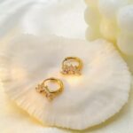 Poinsettia Charm Hoop Earrings