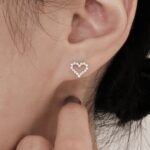 Halo Heart Stud Earrings