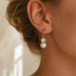 Pearly Drop Hoop Earrings